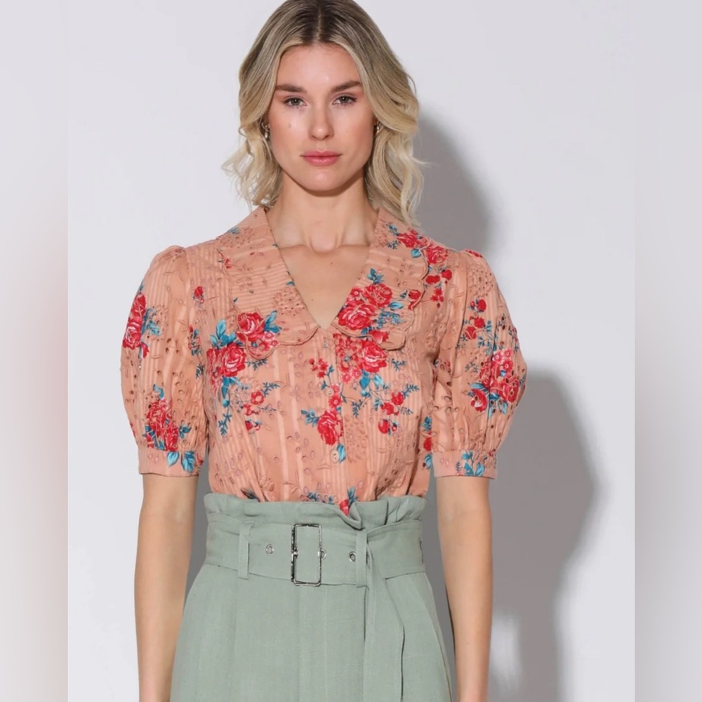 Walter Baker Irma Botanical eyelet top Size XS  Color multi